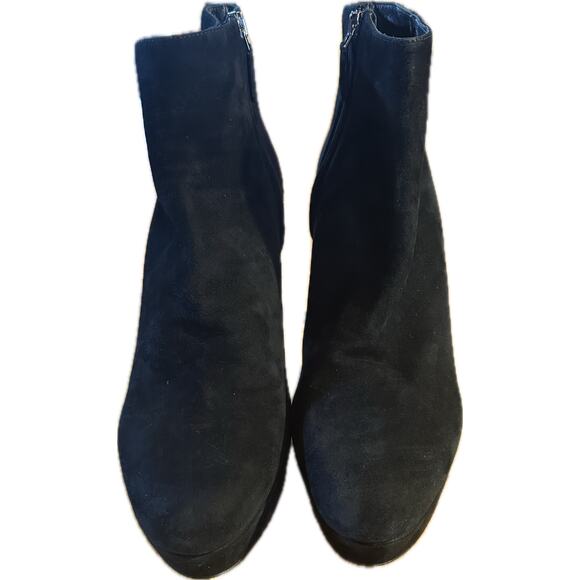 Prada Women's Black Suede‎ Platform Ankle Boots Size 9.5 High Heel Stiletto - Picture 1 of 8